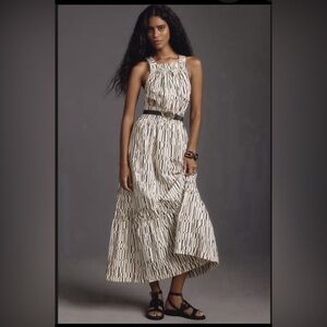 ANTHROPOLOGY Somerset Poplin Maxi Dress Size XL